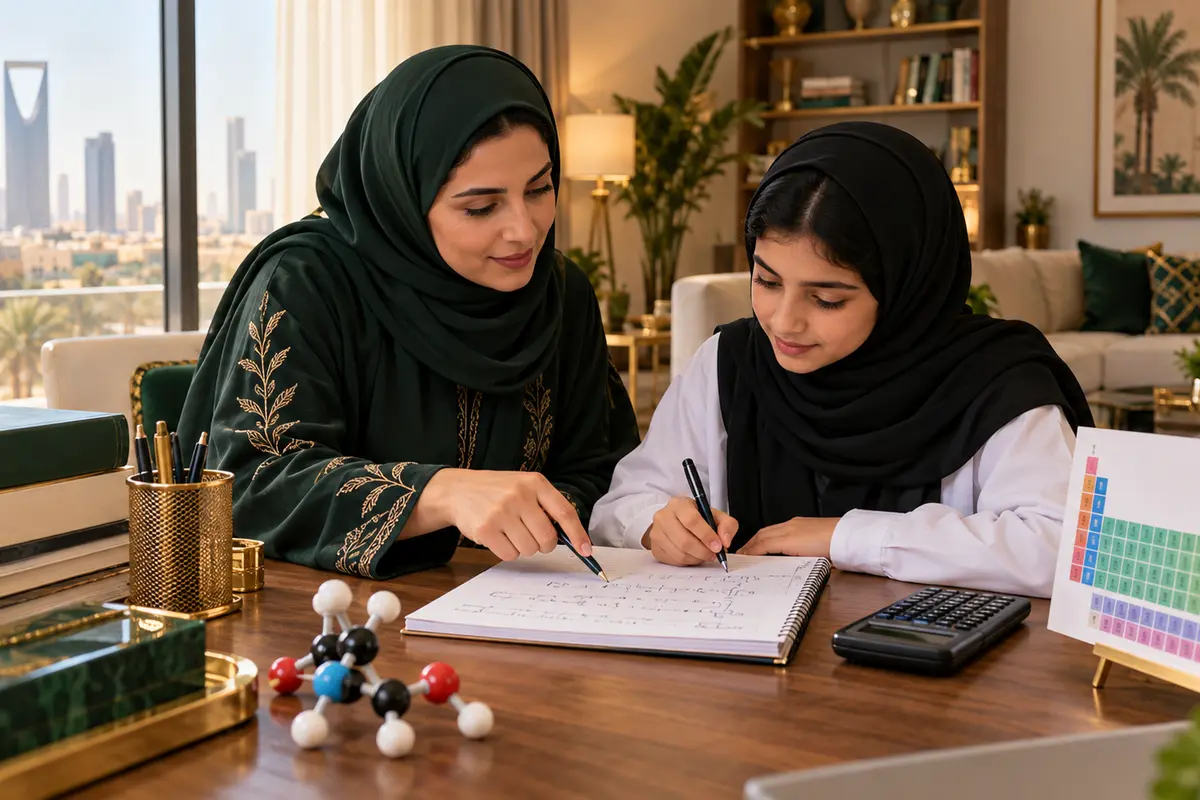 معلمة كيمياء بالرياض